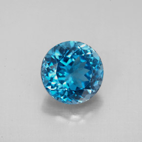 2.72 ct Blue Topaz Gemstone, Topaz Gem in Round Facet Shape for Sale.