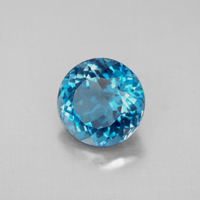 2.72 ct Blue Topaz Stone, Natural Topaz in Round Facet Shape for Sale