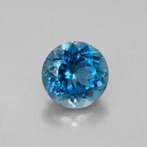 2.69 ct Blue Topaz Gemstone, Topaz Gem in Round Facet Shape for Sale.