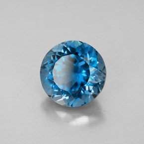 2.69 ct Blue Topaz Stone, Natural Topaz in Round Facet Shape for Sale