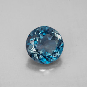 2.34 ct Blue Topaz Gemstone, Topaz Gem in Round Facet Shape for Sale.
