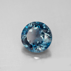 2.34 ct Blue Topaz Stone, Natural Topaz in Round Facet Shape for Sale