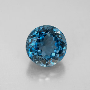 3.17 ct Blue Topaz Gemstone, Topaz Gem in Round Facet Shape for Sale.