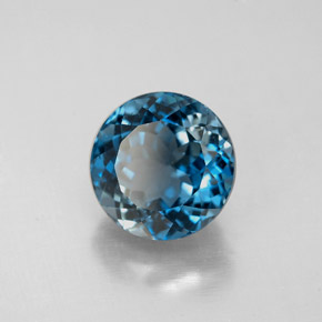 3.17 ct Blue Topaz Stone, Natural Topaz in Round Facet Shape for Sale