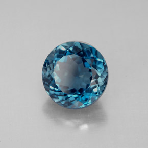 2.69 ct Blue Topaz Stone, Natural Topaz in Round Facet Shape for Sale
