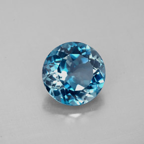 2.45 ct Blue Topaz Gemstone, Topaz Gem in Round Facet Shape for Sale.