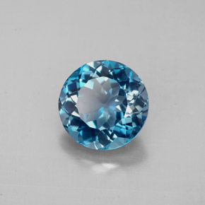 2.45 ct Blue Topaz Stone, Natural Topaz in Round Facet Shape for Sale
