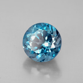 2.93 ct Blue Topaz Stone, Natural Topaz in Round Facet Shape for Sale