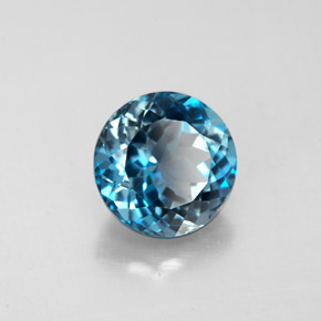 2.70 ct Blue Topaz Stone, Natural Topaz in Round Facet Shape for Sale