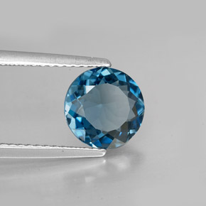 2.02 ct Blue Topaz Stone, Natural Topaz in Round Facet Shape for Sale