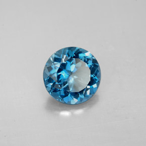 2.25 ct Blue Topaz Stone, Natural Topaz in Round Facet Shape for Sale