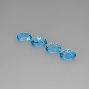 Topaz Gemstone in 8 x 6 mm (calibrated) Size for Sale, Topaz Stone in Swiss Blue Color