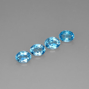 5.99 ct Blue Topaz Stone, Natural Topaz in Oval Facet Shape for Sale