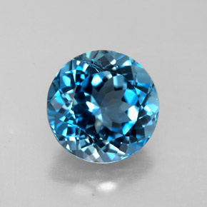 2.52 ct Blue Topaz Gemstone, Topaz Gem in Round Facet Shape for Sale.