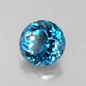 2.52 ct Blue Topaz Stone, Natural Topaz in Round Facet Shape for Sale