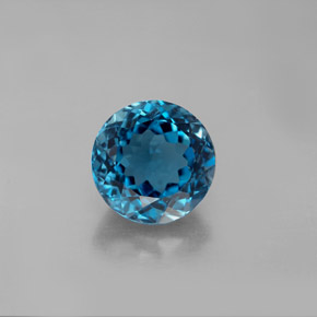 2.90 ct Blue Topaz Gemstone, Topaz Gem in Round Facet Shape for Sale.