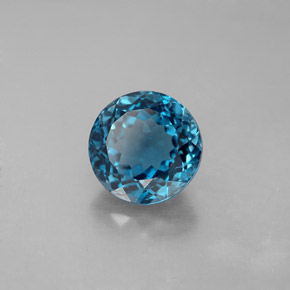 2.90 ct Blue Topaz Stone, Natural Topaz in Round Facet Shape for Sale