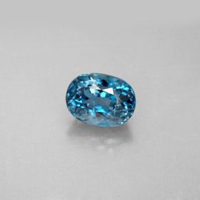 1.91 ct Blue Topaz Gemstone, Topaz Gem in Oval Facet Shape for Sale.