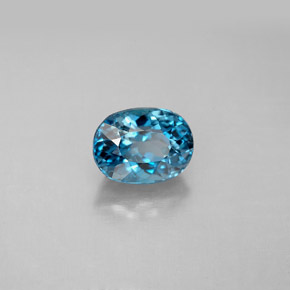 1.91 ct Blue Topaz Stone, Natural Topaz in Oval Facet Shape for Sale