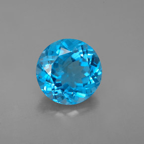 2.96 ct Blue Topaz Gemstone, Topaz Gem in Round Facet Shape for Sale.
