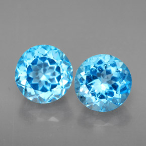 3.63 ct Blue Topaz Gemstone, Topaz Gem in Round Facet Shape for Sale.