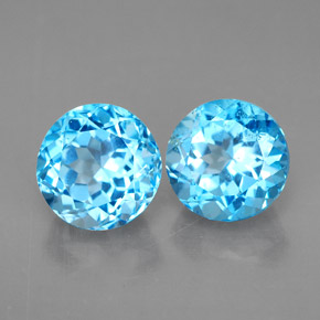 3.63 ct Blue Topaz Stone, Natural Topaz in Round Facet Shape for Sale