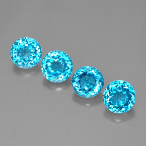 7.60 ct Swiss Blue Topaz Gemstone, Topaz Gem in Round Facet Shape for Sale.