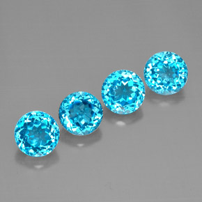 7.60 ct Swiss Blue Topaz Stone, Natural Topaz in Round Facet Shape for Sale