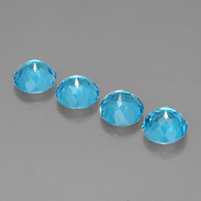 Topaz Gemstone in 7 mm (calibrated) Size for Sale, Topaz Stone in Swiss Blue Color
