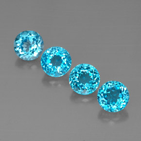 7.82 ct Blue Topaz Gemstone, Topaz Gem in Round Facet Shape for Sale.