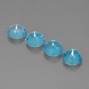 Topaz Gemstone in 7 mm (calibrated) Size for Sale, Topaz Stone in Swiss Blue Color