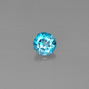 1.59 ct Blue Topaz Stone, Natural Topaz in Round Facet Shape for Sale