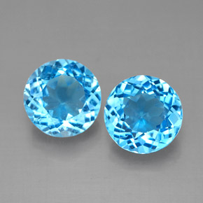 3.25 ct Blue Topaz Gemstone, Topaz Gem in Round Facet Shape for Sale.