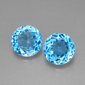2.99 ct Blue Topaz Gemstone, Topaz Gem in Round Facet Shape for Sale.