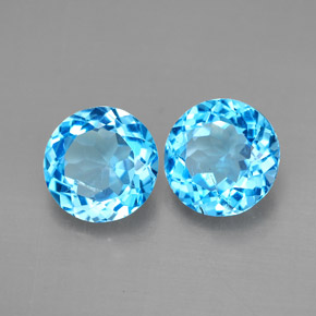 2.99 ct Blue Topaz Stone, Natural Topaz in Round Facet Shape for Sale