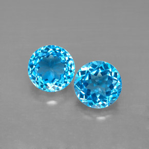 3.69 ct Blue Topaz Gemstone, Topaz Gem in Round Facet Shape for Sale.