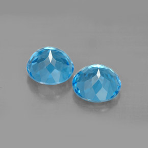 Topaz Gemstone in 7 mm (calibrated) Size for Sale, Topaz Stone in Swiss Blue Color
