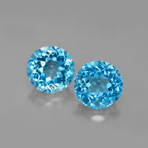 3.63 ct Blue Topaz Gemstone, Topaz Gem in Round Facet Shape for Sale.