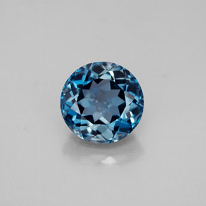 3.62 ct Blue Topaz Gemstone, Topaz Gem in Round Facet Shape for Sale.