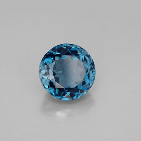 3.66 ct Blue Topaz Stone, Natural Topaz in Round Facet Shape for Sale