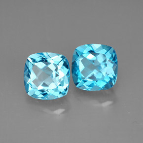 2.52 ct Blue Topaz Stone, Natural Topaz in Cushion-Cut Shape for Sale