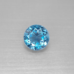 2.35 ct Blue Topaz Gemstone, Topaz Gem in Round Facet Shape for Sale.