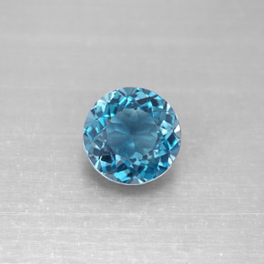 2.46 ct Blue Topaz Gemstone, Topaz Gem in Round Facet Shape for Sale.