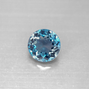 2.34 ct Blue Topaz Gemstone, Topaz Gem in Round Facet Shape for Sale.