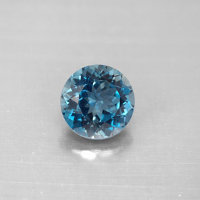2.36 ct Blue Topaz Gemstone, Topaz Gem in Round Facet Shape for Sale.