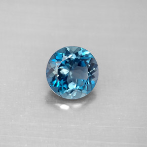 2.13 ct Blue Topaz Gemstone, Topaz Gem in Round Facet Shape for Sale.