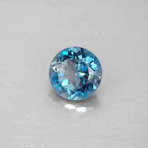 2.13 ct Blue Topaz Stone, Natural Topaz in Round Facet Shape for Sale