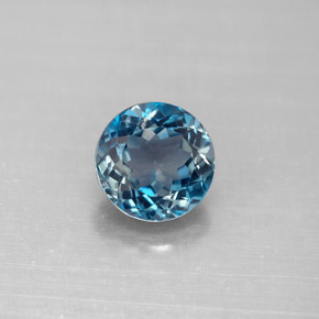 2.53 ct Blue Topaz Gemstone, Topaz Gem in Round Facet Shape for Sale.