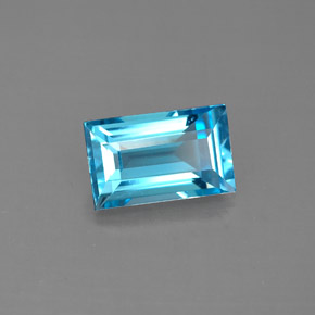 2.13 ct Blue Topaz Stone, Natural Topaz in Baguette Facet Shape for Sale
