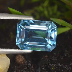2.01 ct Blue Topaz Stone, Natural Topaz in Octagon Step Cut Shape for Sale